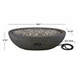 Home Square 2-Piece Set with Large Oval LP Metal Fire Bowl and Fire Glass