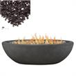 Home Square 2-Piece Set with Large Oval LP Metal Fire Bowl and Fire Glass