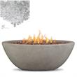 Home Square 2-Piece Set with Fire Bowl and Fire Glass