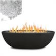 Home Square 2-Piece Set with Oval Propane Fire Bowl and Fire Glass