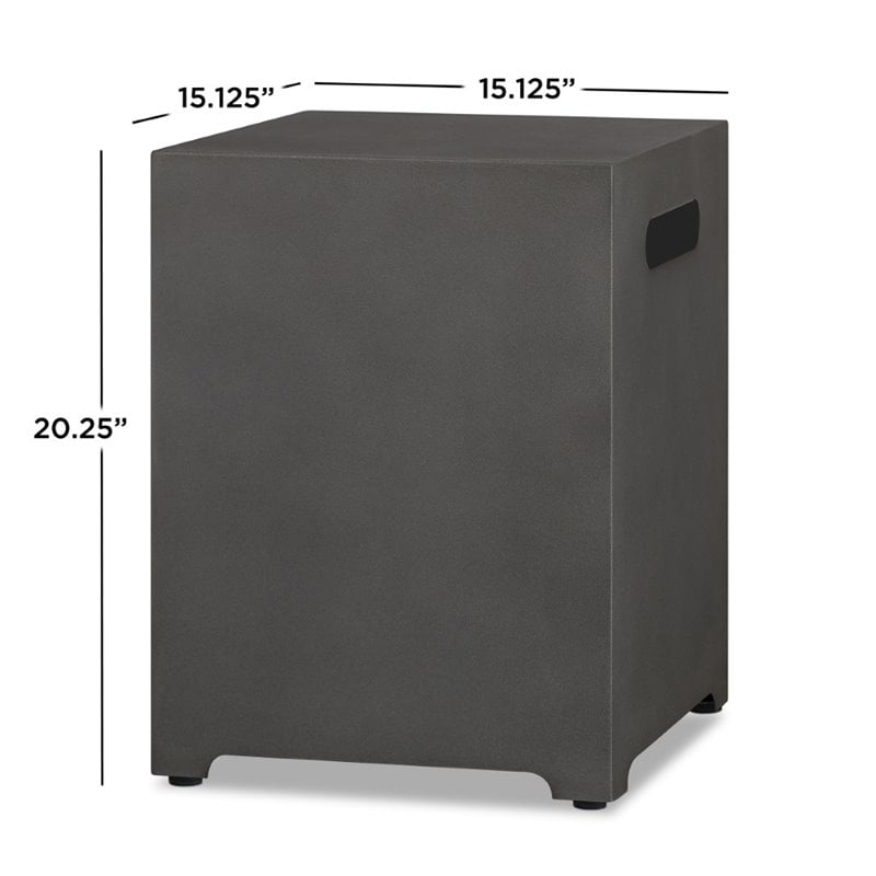 Home Square 2-Piece Set with Propane Fire Table with Conversion Kit & Tank Cover