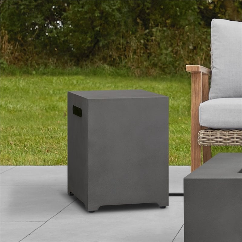 Home Square 2-Piece Set with Propane Fire Table with Conversion Kit & Tank Cover