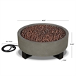 Home Square 2-Piece Set with Propane Fire Bowl for Outdoors and Fire Glass