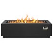 Home Square 2-Piece Set with Steel Propane Fire Pit and Fire Glass
