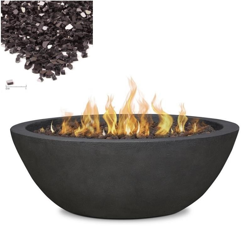 Home Square 2-Piece Set with Propane Fire Pit Bowl and Fire Glass