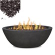 Home Square 2-Piece Set with Propane Fire Pit Bowl and Fire Glass
