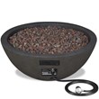 Home Square 2-Piece Set with Propane Fire Pit Bowl and Fire Glass