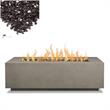 Home Square 2-Piece Set with Fire Table with Conversion Kit and Fire Glass