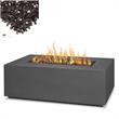 Home Square 2-Piece Set with Small Fire Table and Fire Glass in Slate/Black