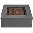 Home Square 2-Piece Set with Square Propane Fire Table and Fire Glass
