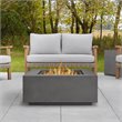 Home Square 2-Piece Set with Square Propane Fire Table and Fire Glass