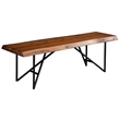 Home Square 2 Piece Furmiture Set with Wood Bench in Light Walnut (Brown)