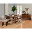 Home Square 2 Piece Furmiture Set with Wood Bench in Light Walnut (Brown)