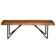 Home Square 2 Piece Furmiture Set with Wood Bench in Light Walnut (Brown)