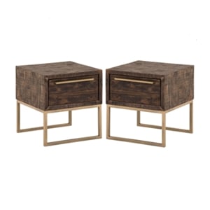 Home Square 2 Piece Furniture Set with Wood Lamp Table in Smokey Taupe (Beige)