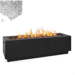 Home Square 2-Piece Set with Propane Fire Pit & Fire Glass in Gray/Ice Crear