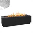 Home Square 2-Piece Set with Propane Fire Pit & Fire Glass in Gray/Ice Crear