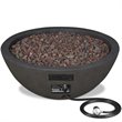 Home Square 2-Piece Set with Propane Fire Pit Bowl & Fire Glass