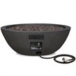 Home Square 2-Piece Set with Propane Fire Pit Bowl & Fire Glass