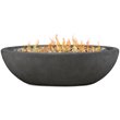Home Square 2-Piece Set with Large Oval LP Metal Fire Bowl & Fire Glass