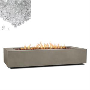 Home Square 2-Piece Set with 70&quot Rectangle LP Fire Table & Fire Glass