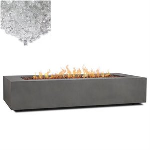 Home Square 2-Piece Set with 70&quot Rectangle LP Fire Table & Fire Glass