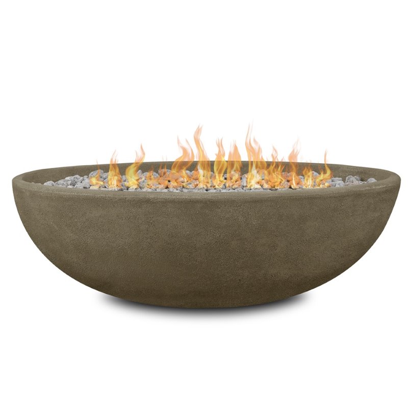 Home Square 2-Piece Set with Oval Propane Fire Bowl and Fire Glass