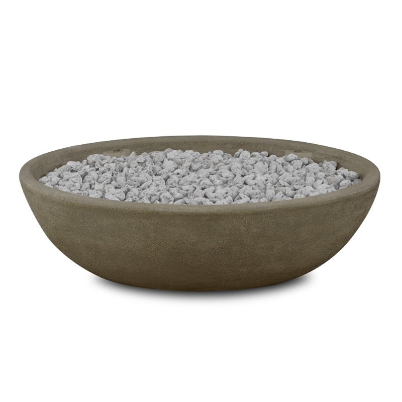 Home Square 2-Piece Set with Oval Propane Fire Bowl and Fire Glass