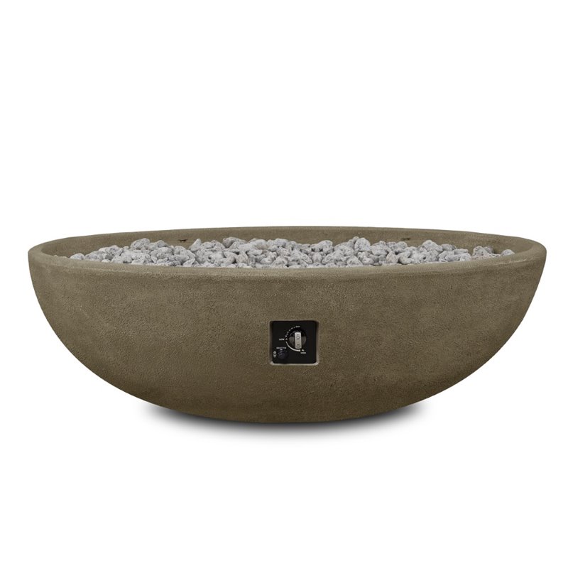 Home Square 2-Piece Set with Oval Propane Fire Bowl and Fire Glass
