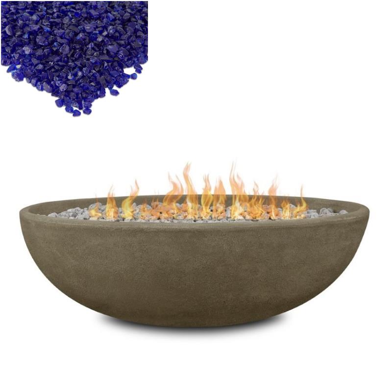 Home Square 2-Piece Set with Oval Propane Fire Bowl and Fire Glass