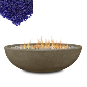 Home Square 2-Piece Set with Oval Propane Fire Bowl and Fire Glass