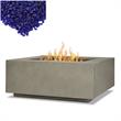Home Square 2-Piece Set with Square Propane Fire Table Fire Glass
