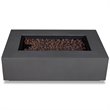 Home Square 2-Piece Set with Large Fire Table Fire Glass in Slate/Cobalt Blue