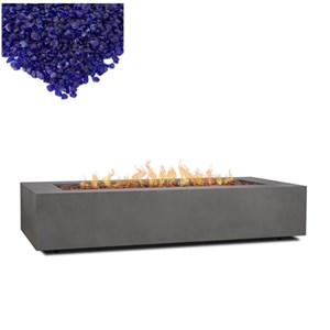 Home Square 2-Piece Set with 70&quot Rectangle LP Fire Table Fire Glass