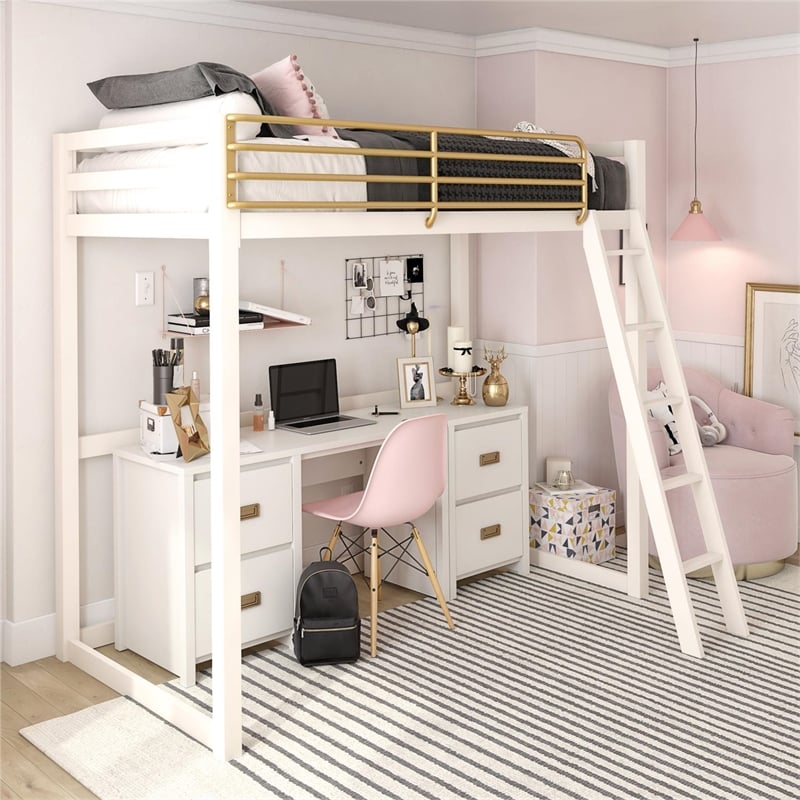Home Square 2-Piece Furniture Set with Nightstand and 3-Drawer Kids Dresser
