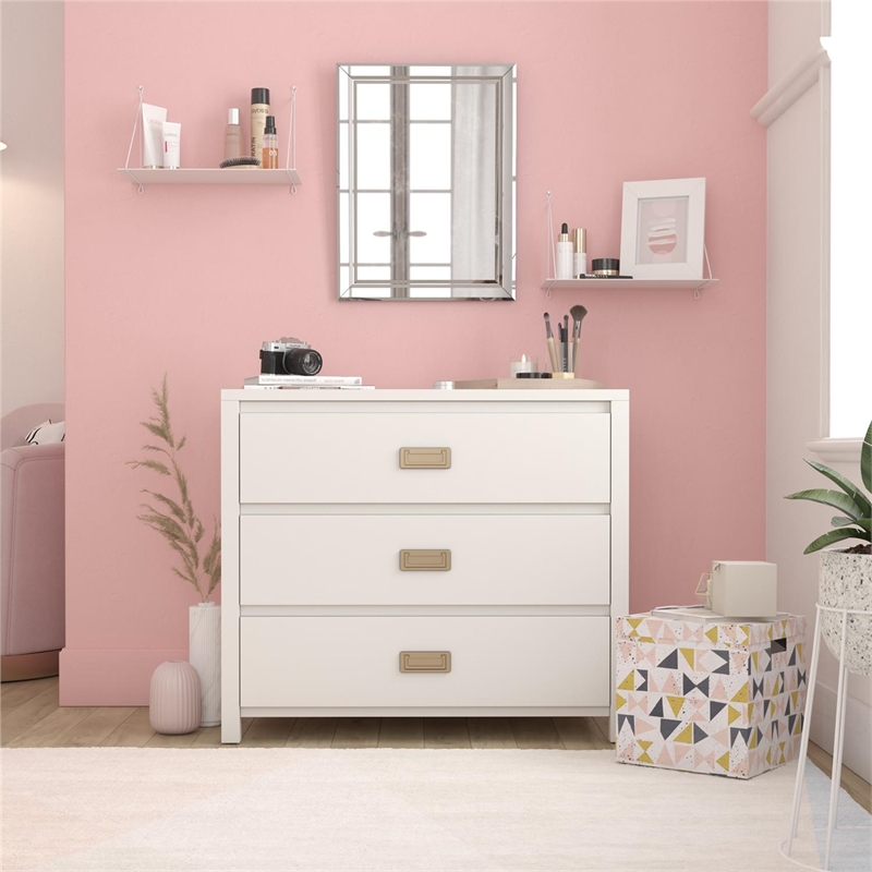 Home Square 2-Piece Furniture Set with Nightstand and 3-Drawer Kids Dresser