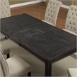Sinuata 5-Piece Black Wood Dining Table and 4 Tufted Side Chair Set