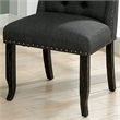 Sinuata 5-Piece Black Wood Dining Table and 4 Tufted Side Chair Set