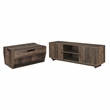 Krella 2-Piece Oak Wood Storage Coffee Table and 62-Inch TV Stand Set