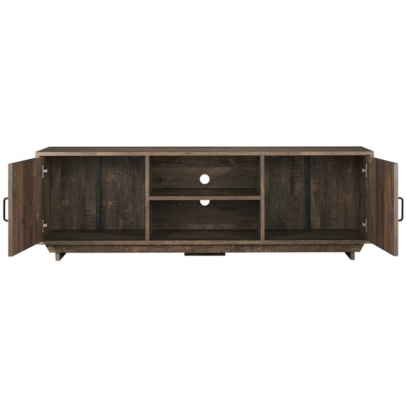 Krella 2-Piece Oak Wood Storage Coffee Table and 62-Inch TV Stand Set
