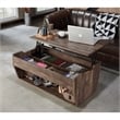 Edwards 2-Piece Oak Wood Storage Coffee Table and 70-Inch TV Stand Set