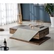 Menster 2-Piece Oak Wood Storage Coffee Table and 70-Inch TV Stand Set