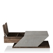 Menster 2-Piece Oak Wood Storage Coffee Table and 70-Inch TV Stand Set