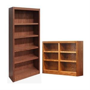 Home Square 2-Piece Set with 72&quot Tall 5-Shelf Bookcase Tall Double Wide Bookcase