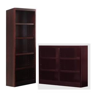 Home Square 2-Piece Set with 72&quot Tall 5-Shelf Bookcase &Tall Double Bookcase