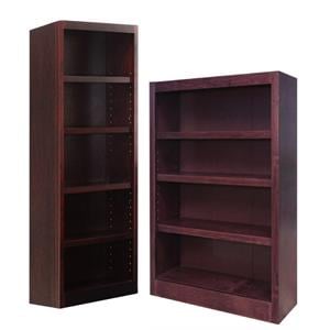 Home Square 2-Piece Set with 72&quot Tall Bookcase and 48&quot Tall 4-Shelf Bookcase