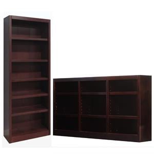 Home Square 2-Piece Set with 84&quot Tall 6-Shelf Bookcase & Tall Triple Bookcase