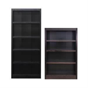 Home Square 2-Piece Set with 72&quot Tall Bookcase & 48&quot Tall Bookcase in Espresso