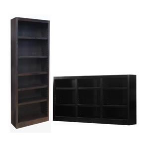 Home Square 2-Piece Set with 84&quot Tall Bookcase & 36&quot Tall Triple Wide Bookcase