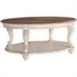 Home Square 3-Piece Furniture Set with Oval Coffee Table and 2 Round End Tables